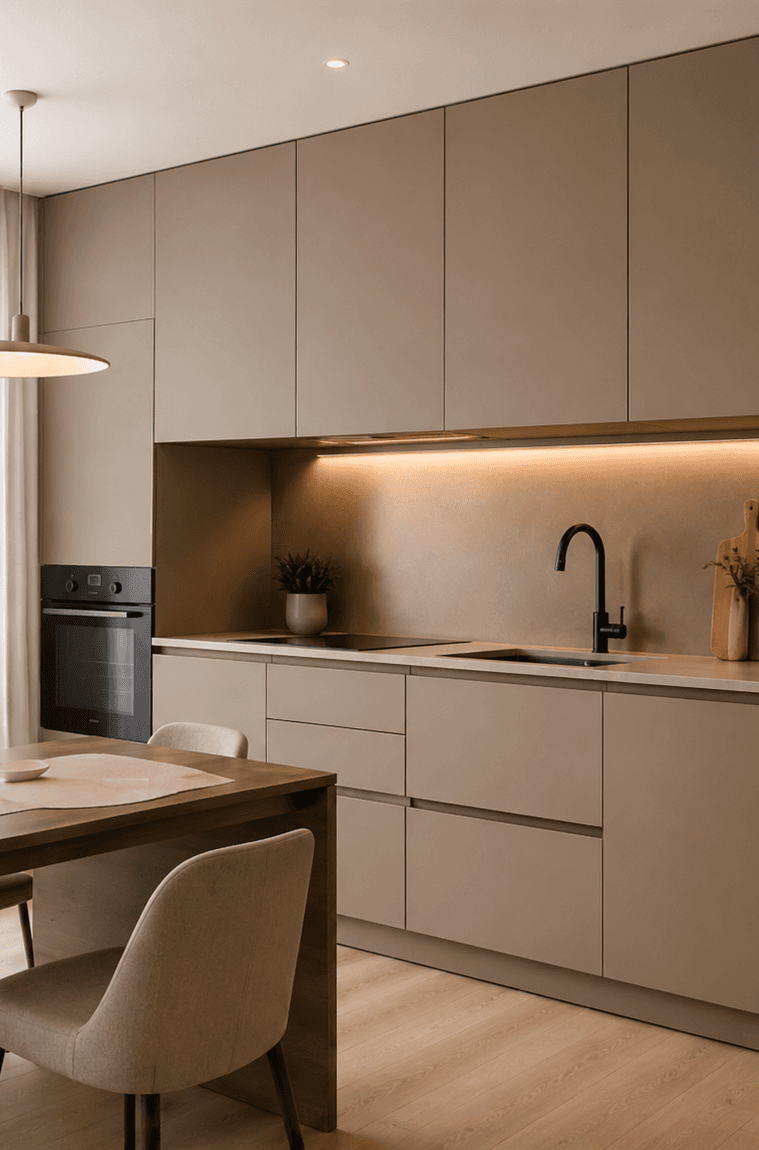 Bucătărie modulară premium LINIA345 într-un spațiu real